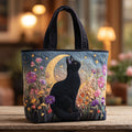 Bolsa tote acolchoada Gato Noturno em Flor