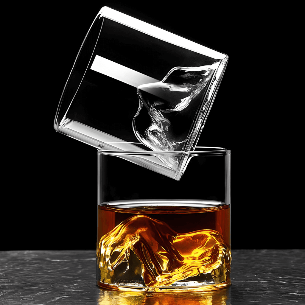 Copo de cristal japonês Mount Fuji para whisky