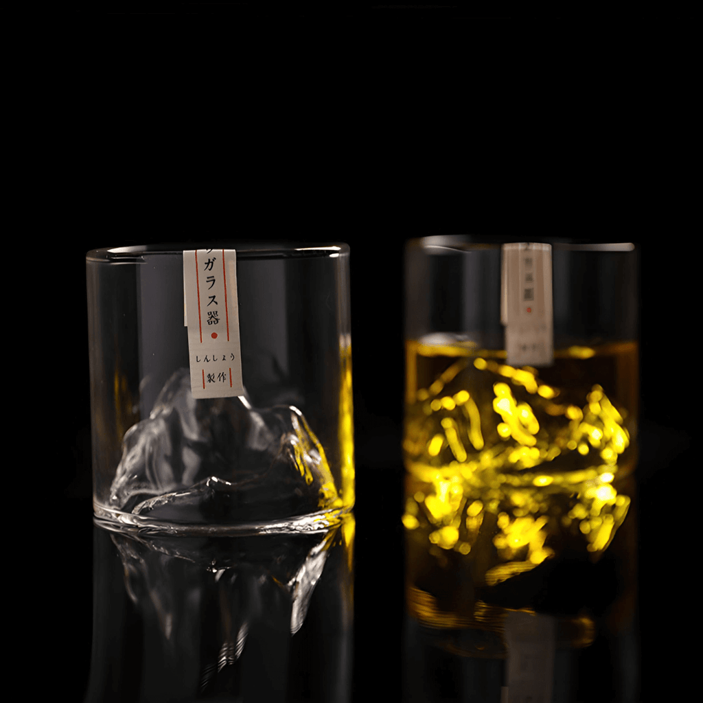 Copo de cristal japonês Mount Fuji para whisky