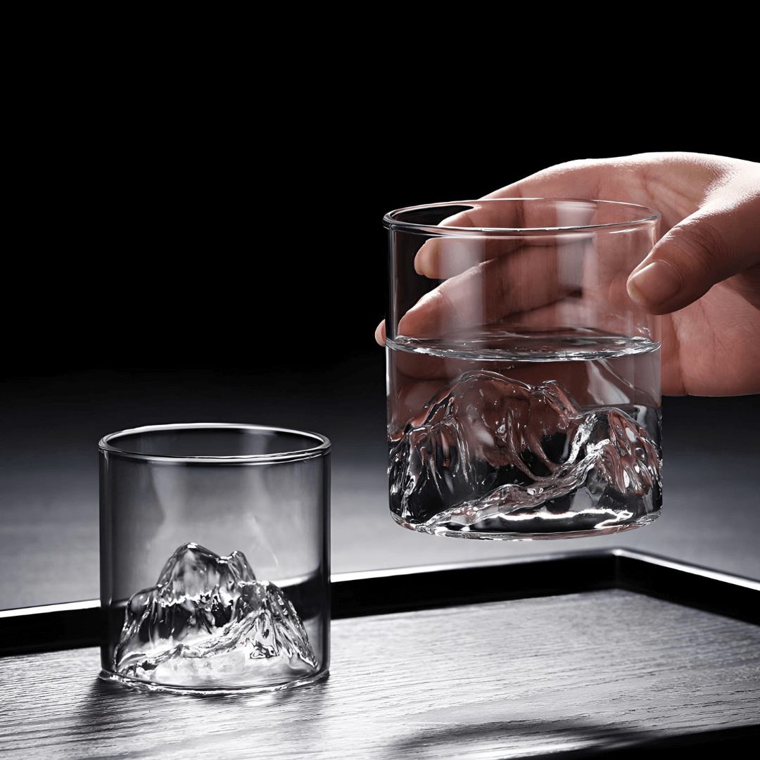 Copo de cristal japonês Mount Fuji para whisky