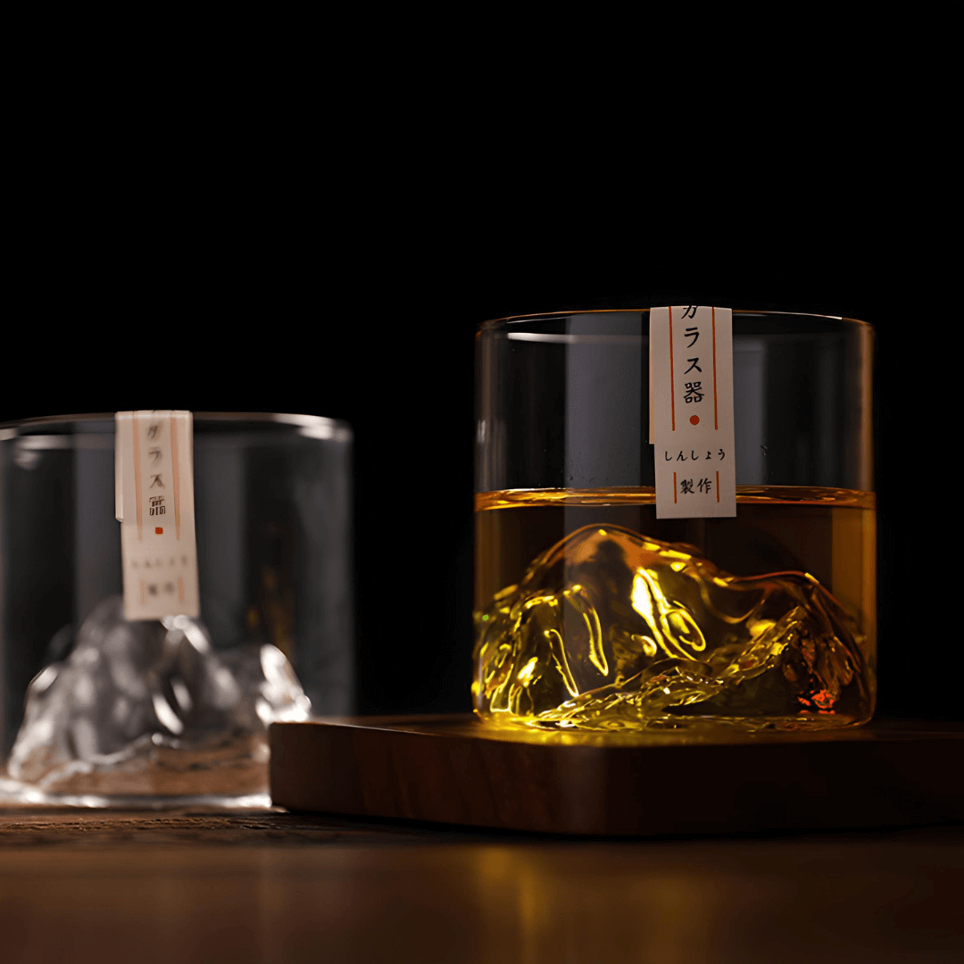 Copo de cristal japonês Mount Fuji para whisky