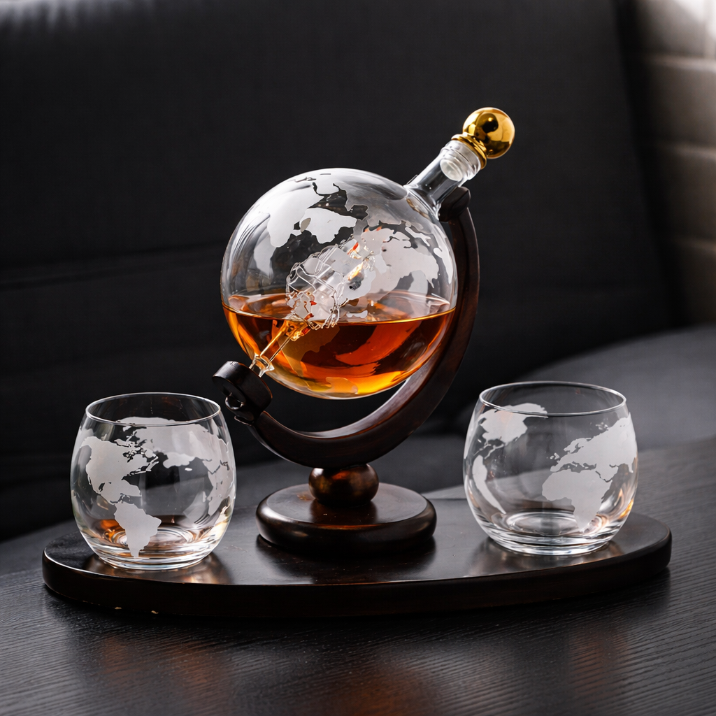 Decanter de uísque – edição mapa-múndi