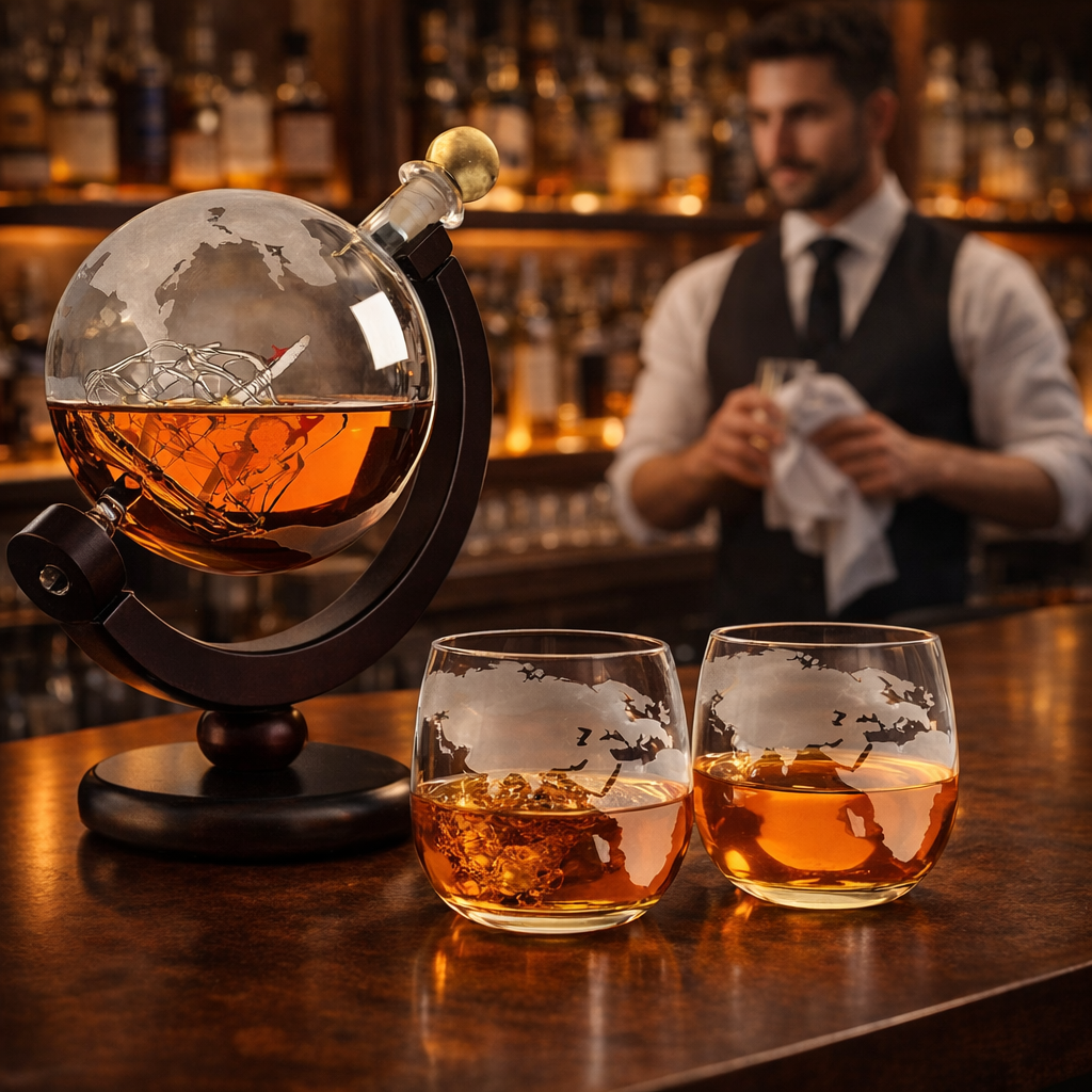 Decanter de uísque – edição mapa-múndi