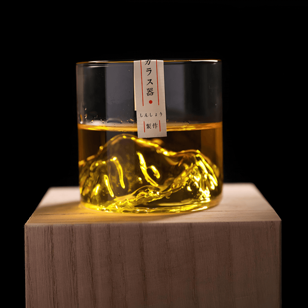 Copo de cristal japonês Mount Fuji para whisky