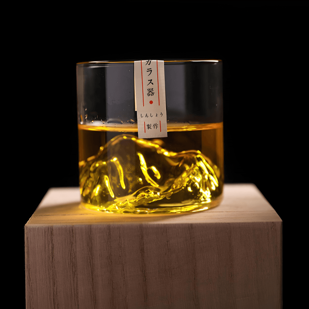 Copo de cristal japonês Mount Fuji para whisky