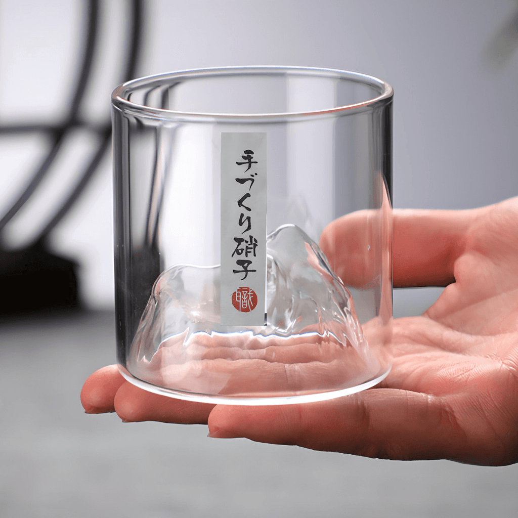 Copo de cristal japonês Mount Fuji para whisky