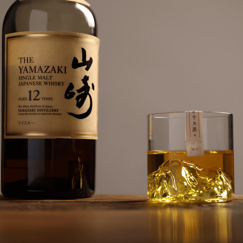 Copo de cristal japonês Mount Fuji para whisky