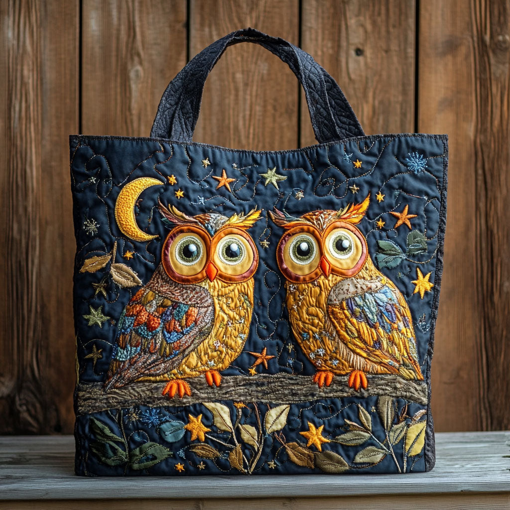 Bolsa Tote Acolchoada Coruja ao Luar