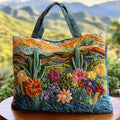 Bolsa Tote Acolchoada de Cacto Florido