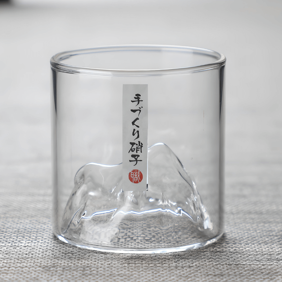 Copo de cristal japonês Mount Fuji para whisky