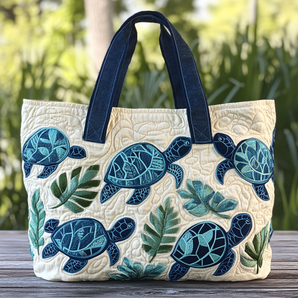Bolsa tote acolchoada Viagem das Tartarugas