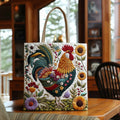 Bolsa tote acolchoada com estampa floral de galinha
