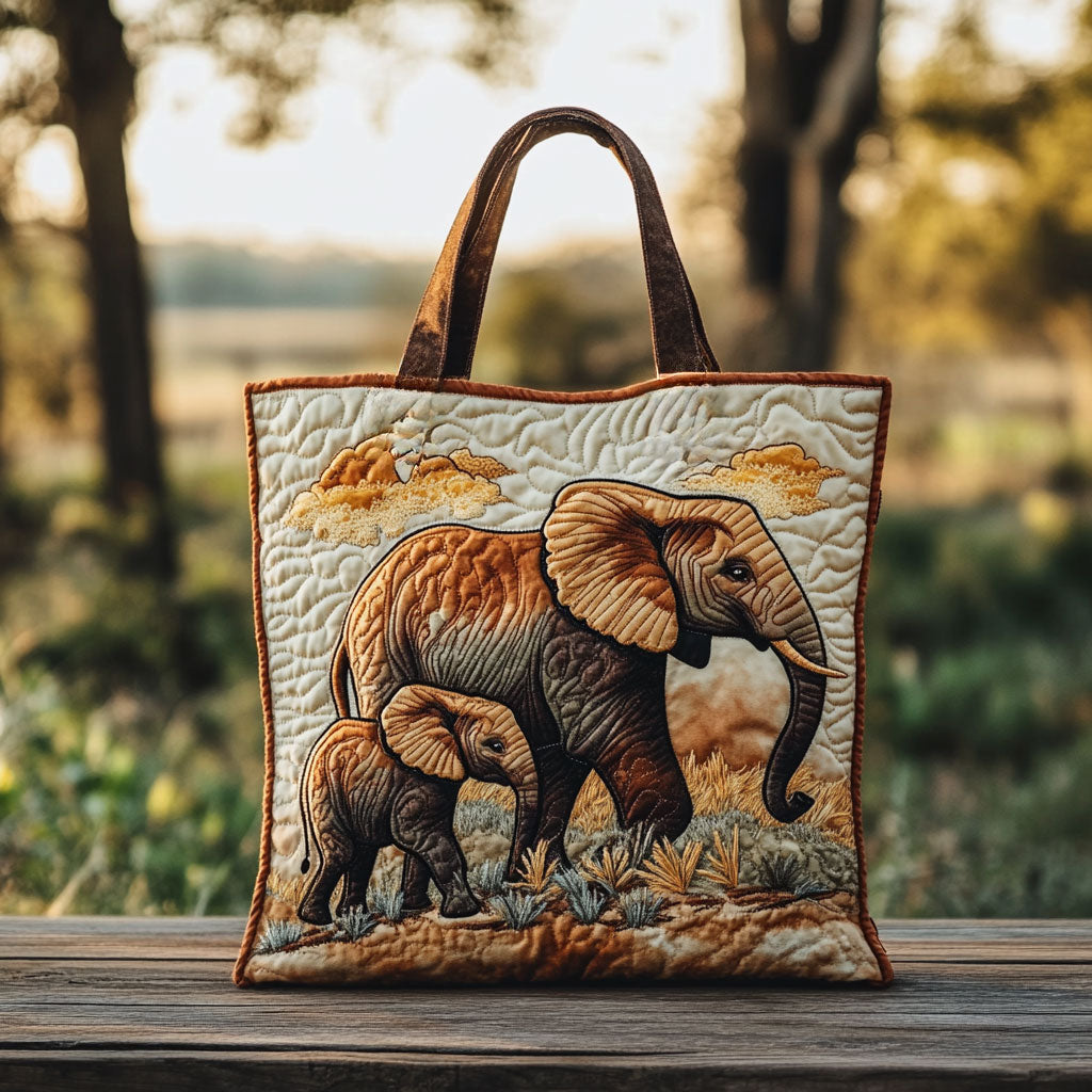 Bolsa tote acolchoada Ninho do Elefante Sereno