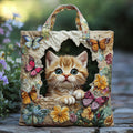 Bolsa Tote Matelassê de Gato com Borboleta