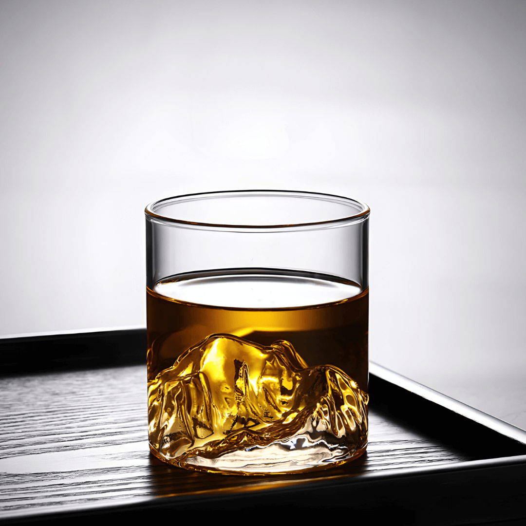 Copo de cristal japonês Mount Fuji para whisky