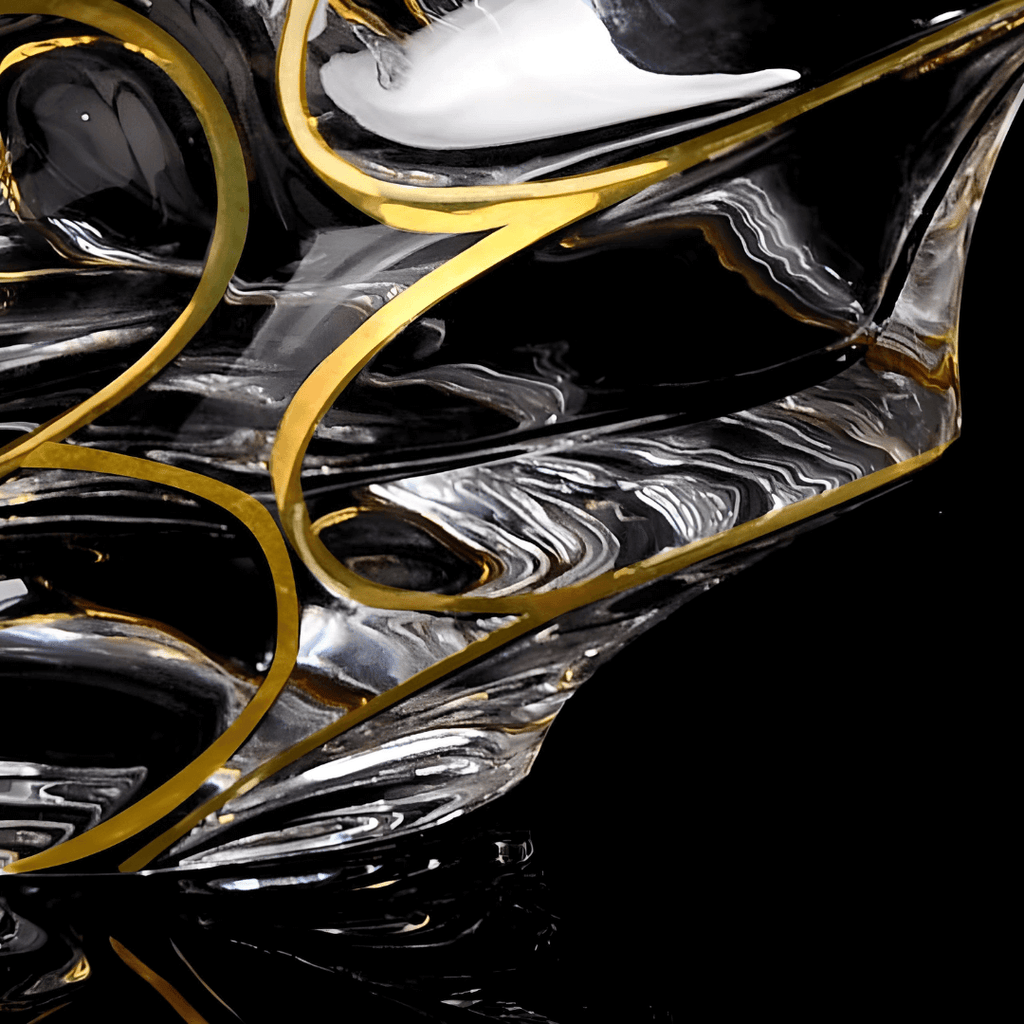 Copo de cristal japonês Arashi Gold para uísque