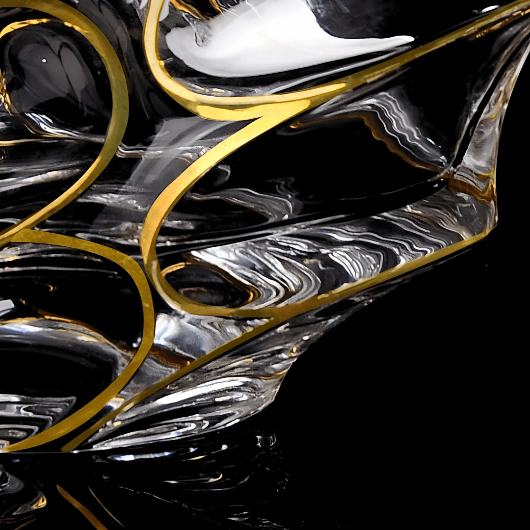 Copo de cristal japonês Arashi Gold para uísque