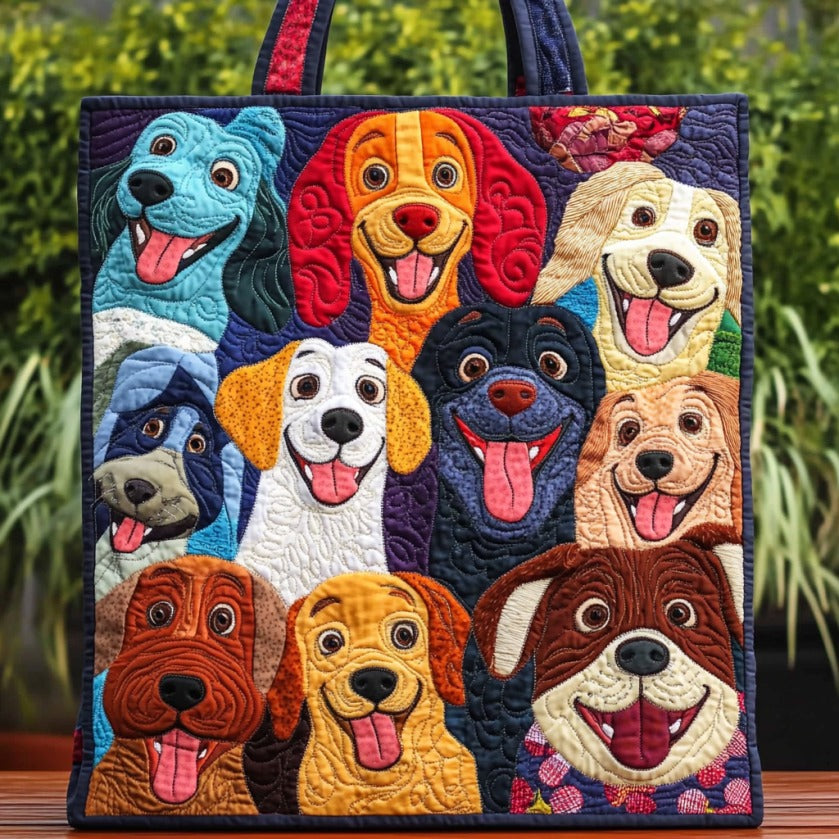 Bolsa Tote Matelassê com Cães Alegres