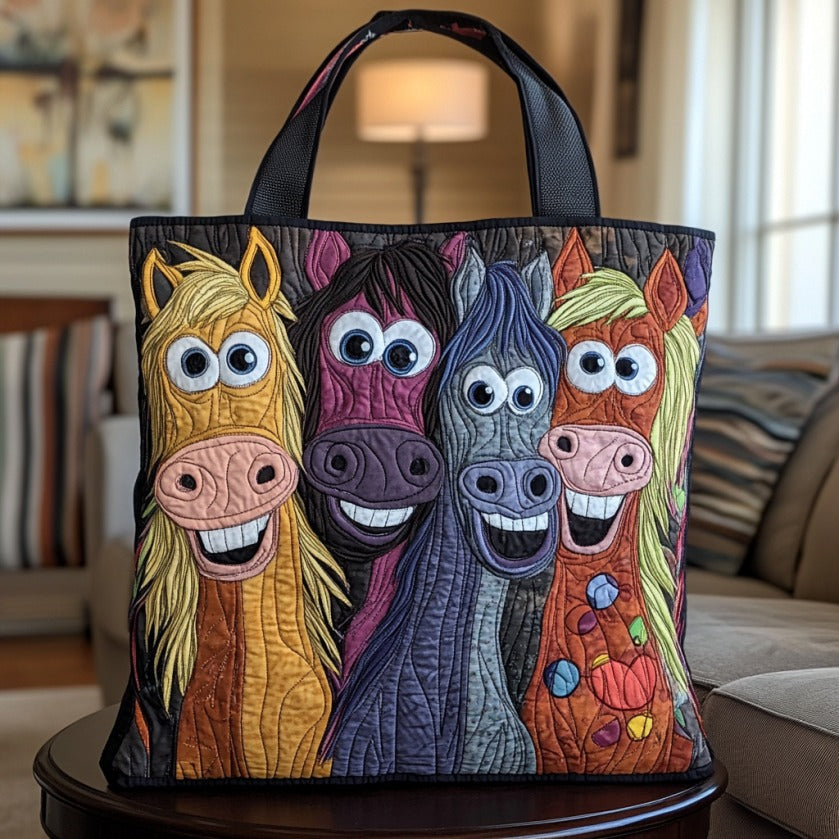 Bolsa tote acolchoada de cavalo pateta