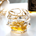 Copo de cristal japonês Arashi Gold para uísque