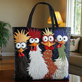 Bolsa Tote Acolchoada Galinhas Malucas
