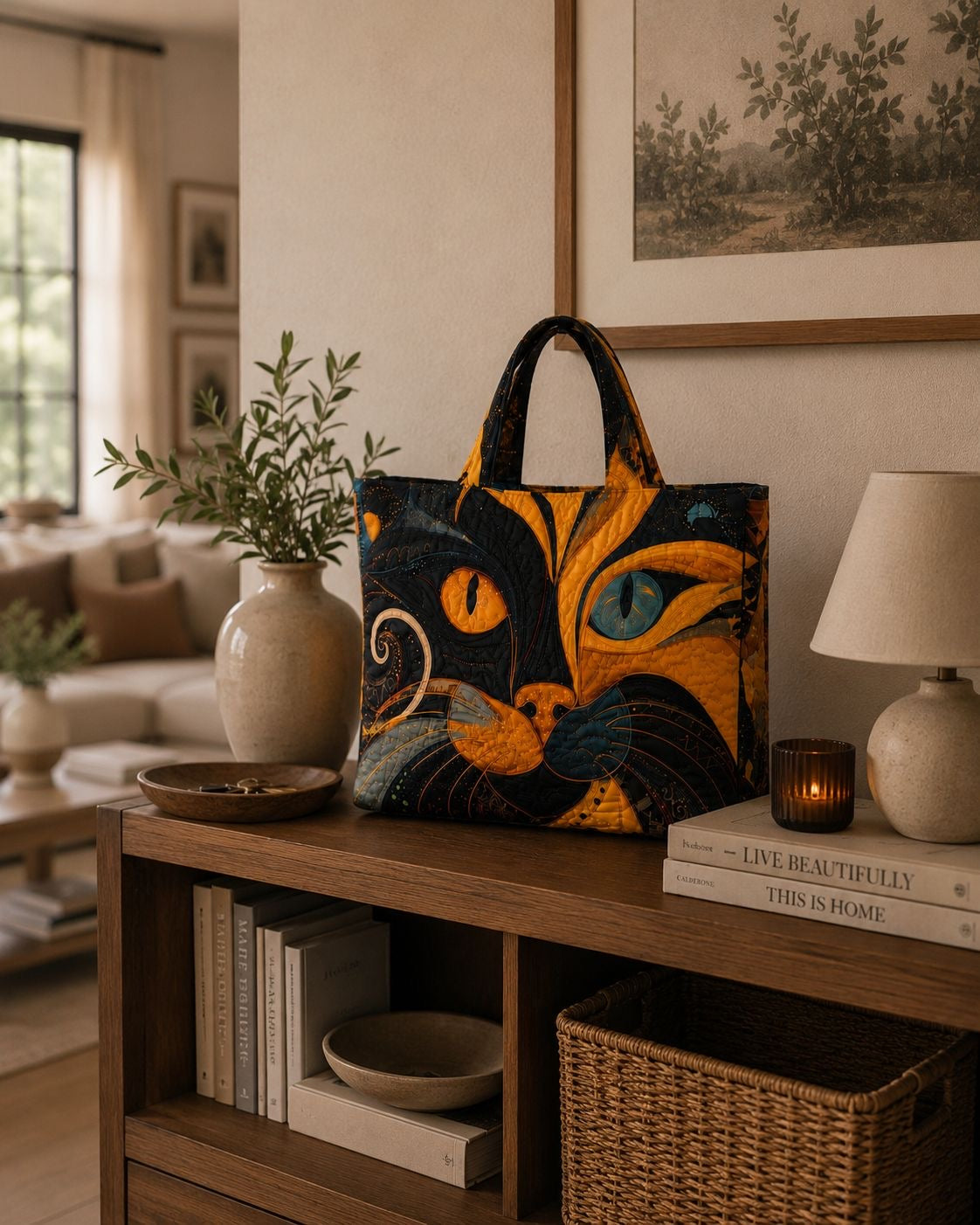 Bolsa Tote Matelassê - Gato Místico