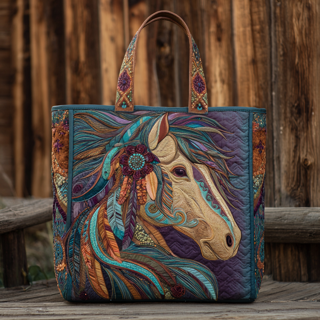 Bolsa tote acolchoada Tribal Mane