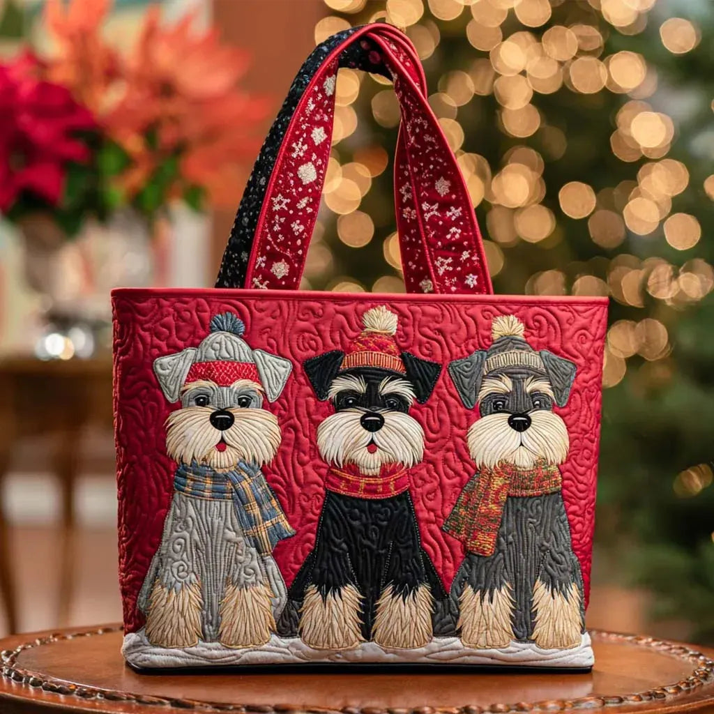Bolsa Tote Matelassê - Trio de Schnauzers