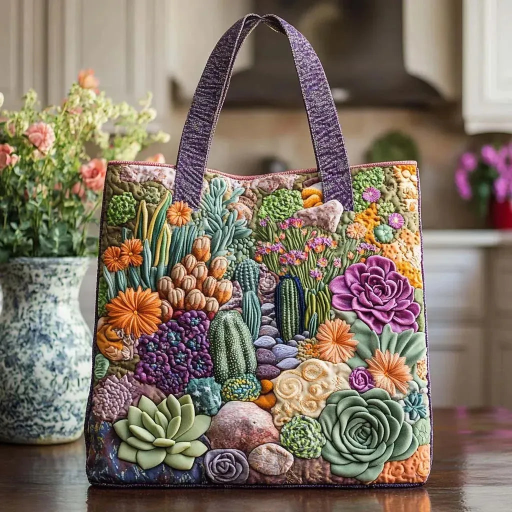 Bolsa Tote Matelassê - Jardim de Suculentas