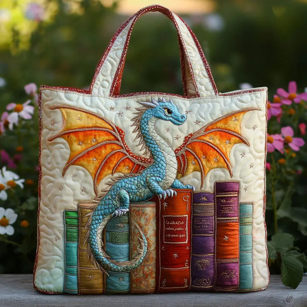 Bolsa Tote Acolchoada - Guardião de Livros Dragão Esmeralda