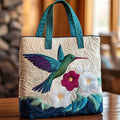 Bolsa Tote Acolchoada - Beija-flor e Flor Branca