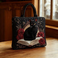 Bolsa Tote Acolchoada - Gato Preto sobre Livros