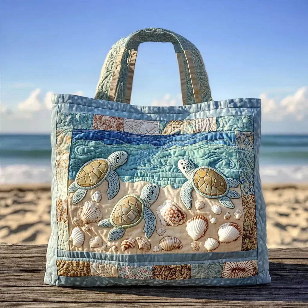 Bolsa Tote Acolchoada - Tartarugas-Marinhas