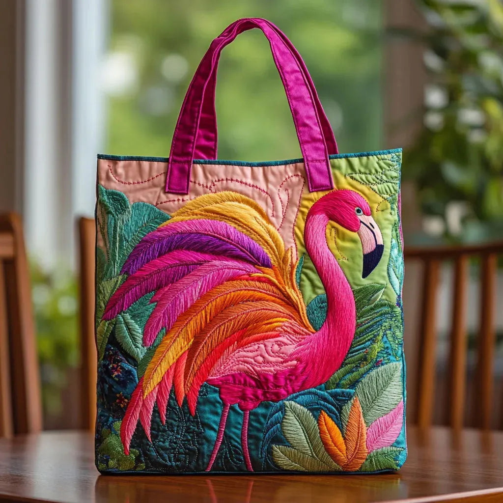 Bolsa Tote Matelassê - Flamingo Arco-Íris