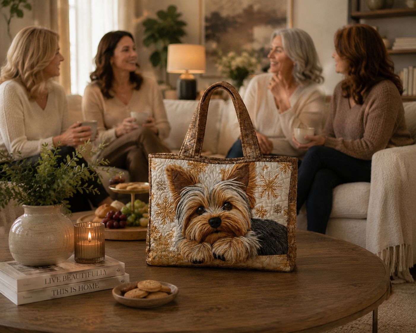 Bolsa Tote Acolchoada - Adorável Yorkshire