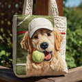 Bolsa Tote Matelassê com Golden Retriever Brincalhão