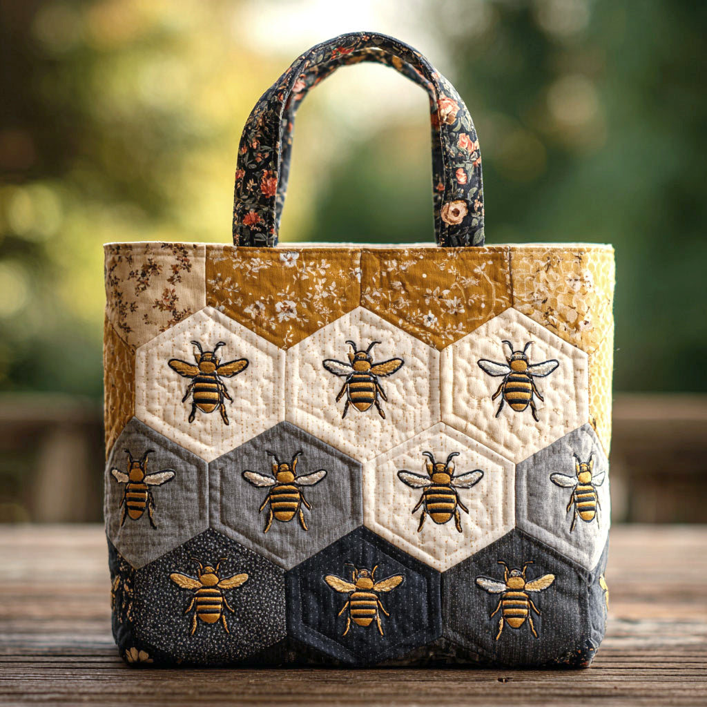 Bolsa Tote Matelassê com Pingente de Abelha