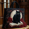 Bolsa Tote Matelassê de Gato Preto Místico