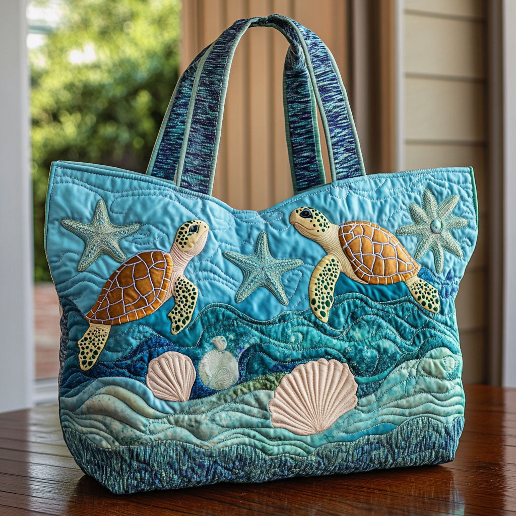 Bolsa tote acolchoada Sussurro da Tartaruga Marinha