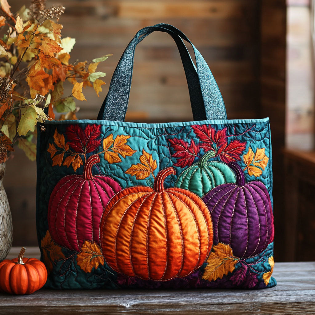 Bolsa Tote Acolchoada Jardim de Abóboras