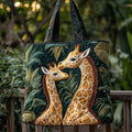 Bolsa Tote Acolchoada Girafa na Floresta