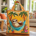 Bolsa Tote Acolchoada de Preguiça Tropical