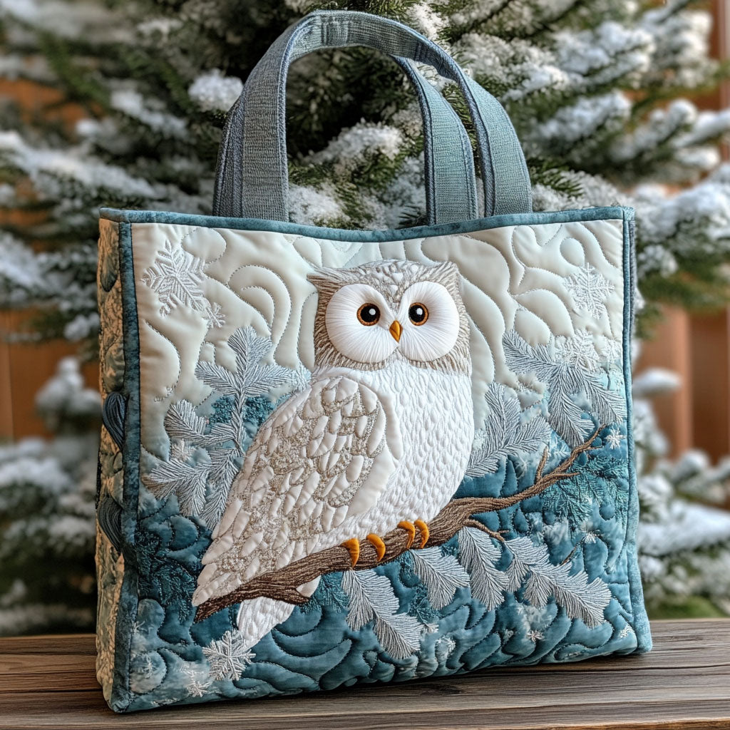 Bolsa tote acolchoada Coruja de Inverno