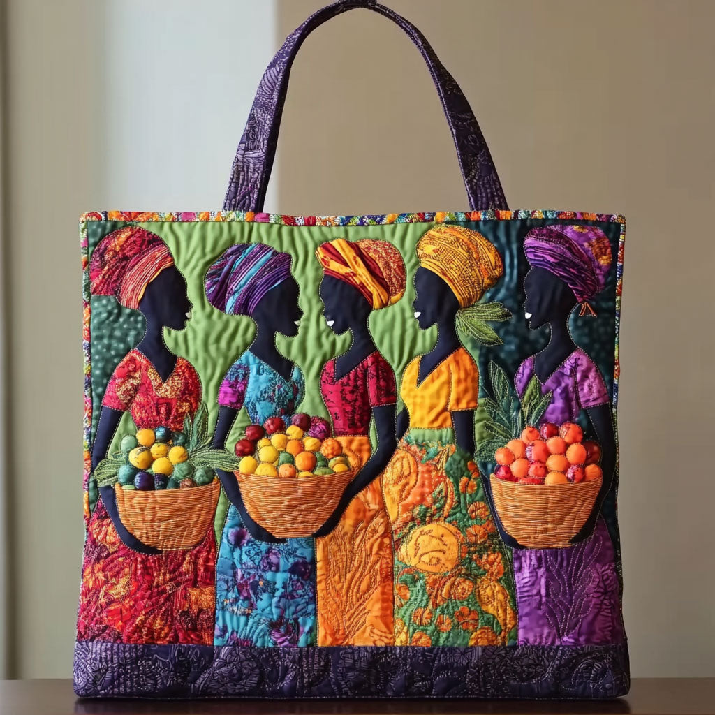 Bolsa Tote Acolchoada com Essência de Mulheres Africanas