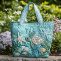 Bolsa tote acolchoada Dança das Tartarugas e dos Corais