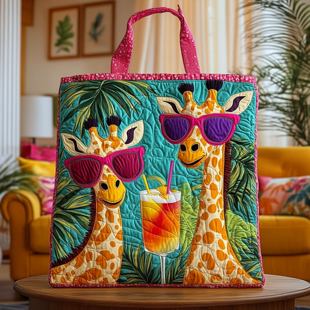 Bolsa Tote Acolchoada para Coquetéis com Girafas Estilosas