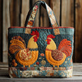Bolsa Tote Matelassê com Galinhas do Jardim da Vila