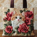 Bolsa Tote Matelassê Floral de Gato