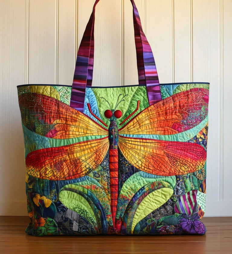 Bolsa Tote Acolchoada com Libélula