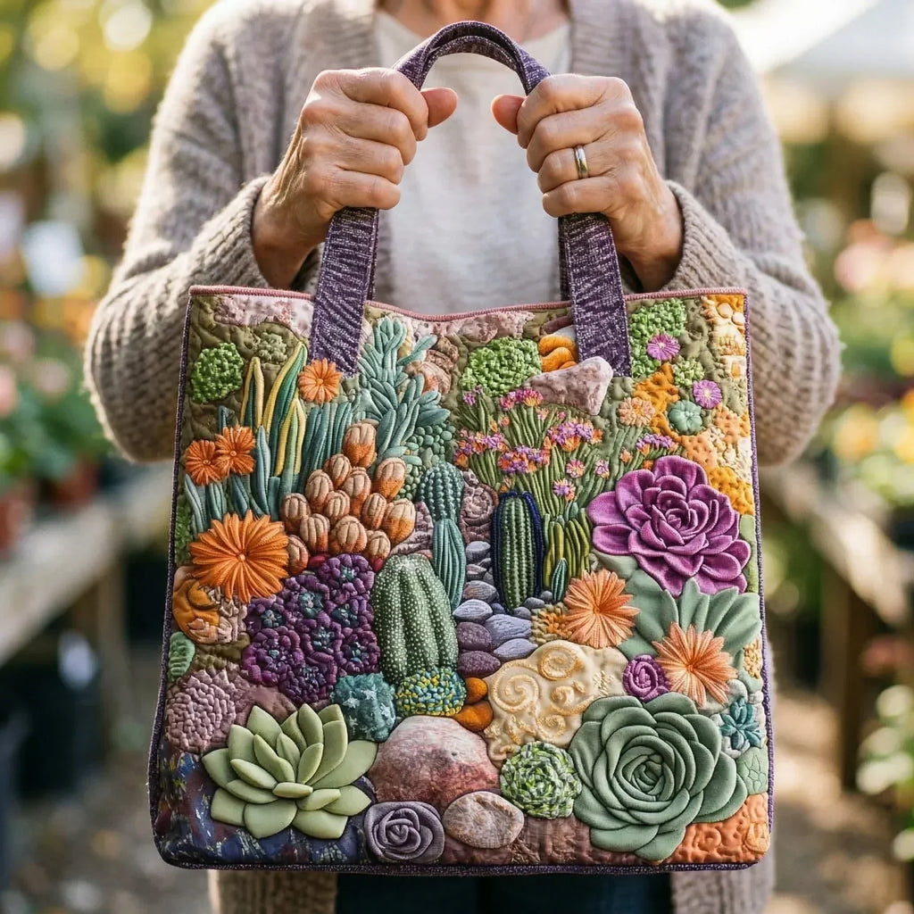Bolsa Tote Matelassê - Jardim de Suculentas
